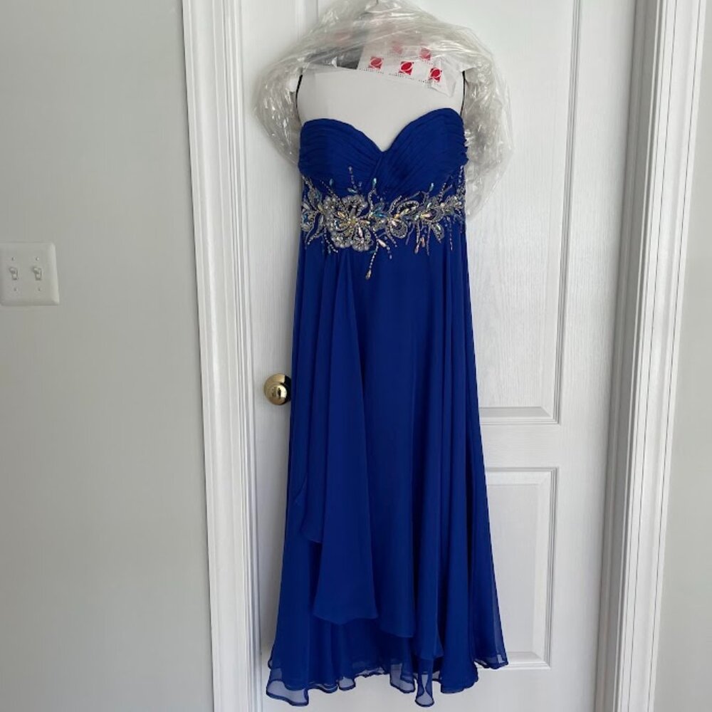 Ladies Prom Dress by Alyce Paris Sz 10 Royal Blue with Sequence